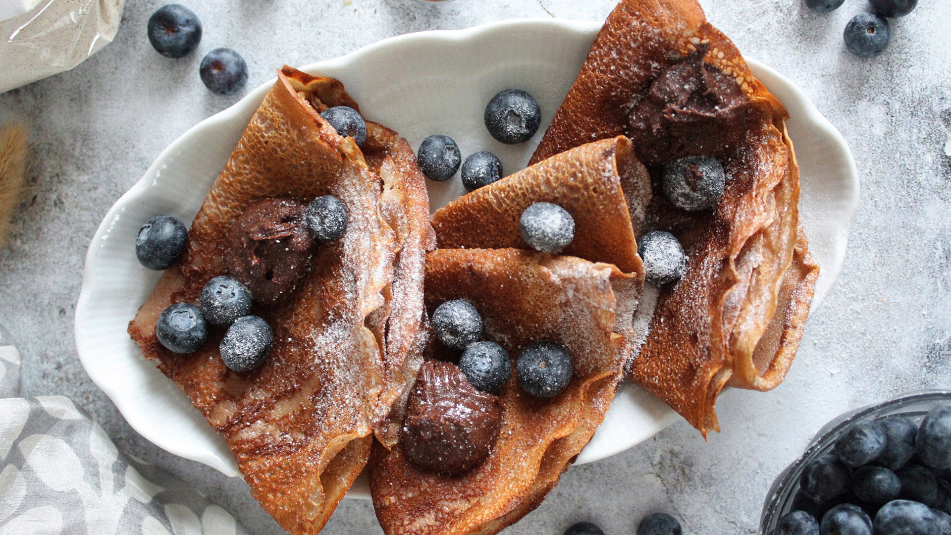 Crêpes veg di castagne ai mirtilli